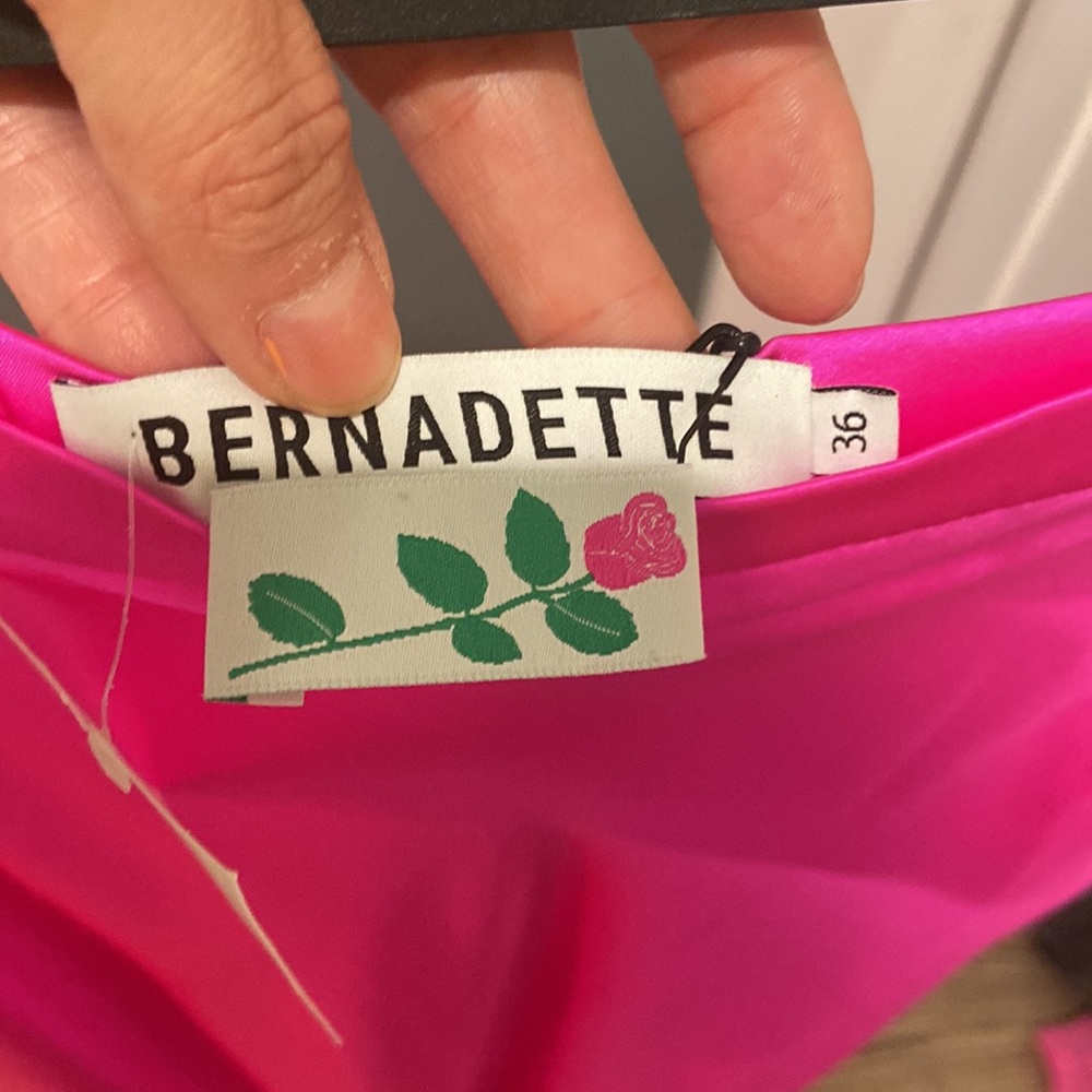 NWT Pink satin maxi skirt by Bernadette size FR36 small Barbiecore - Picture 7 of 7